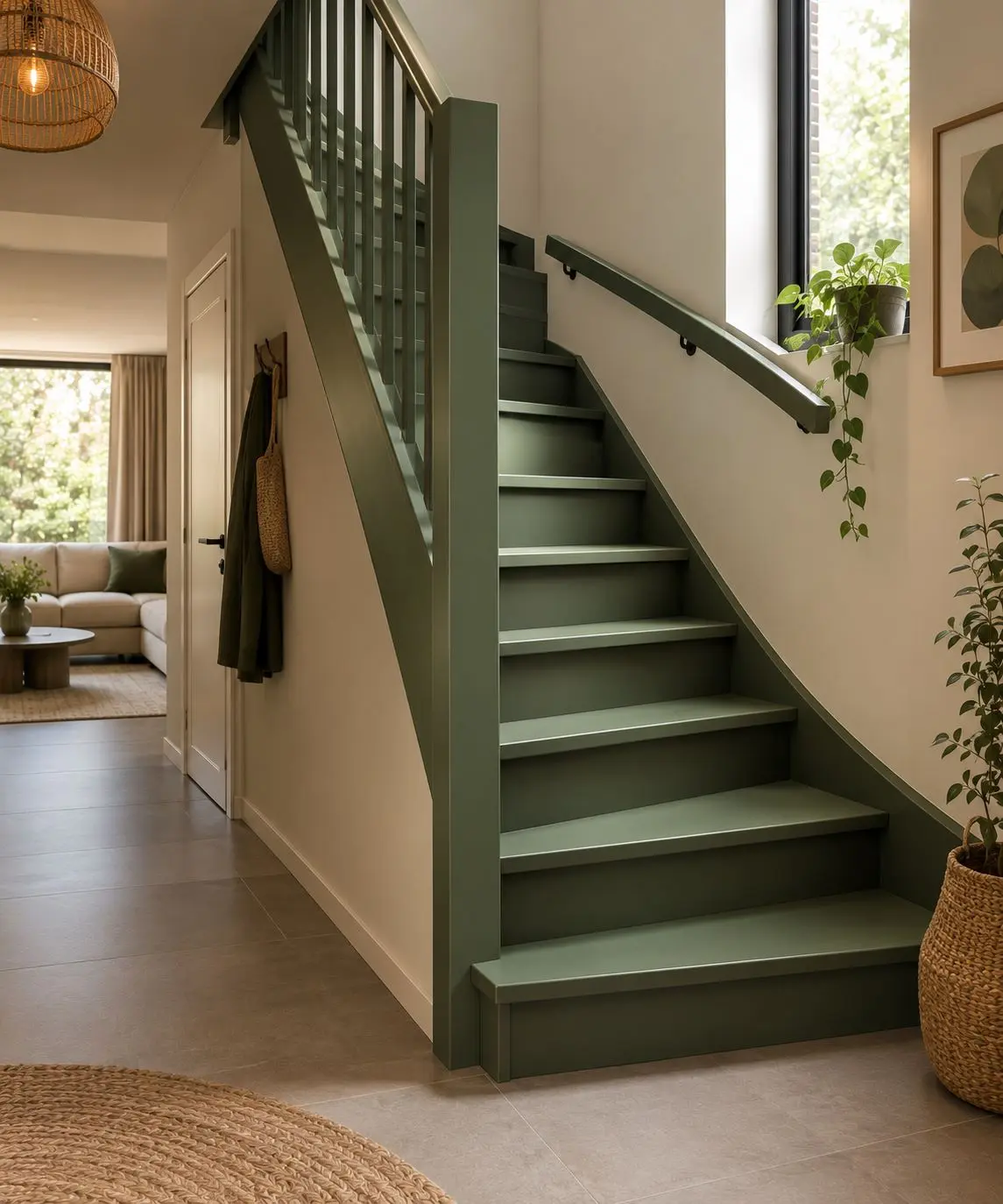 Groene trap ander interieur